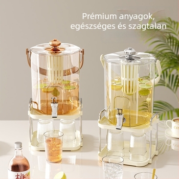 Nagy kapacitású hideg italok tartálya csappal — citromos gyümölcs tea infúzor, otthoni használatra