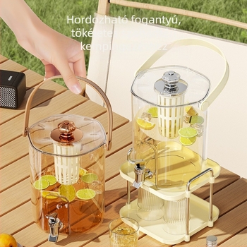 Nagy kapacitású hideg italok tartálya csappal — citromos gyümölcs tea infúzor, otthoni használatra
