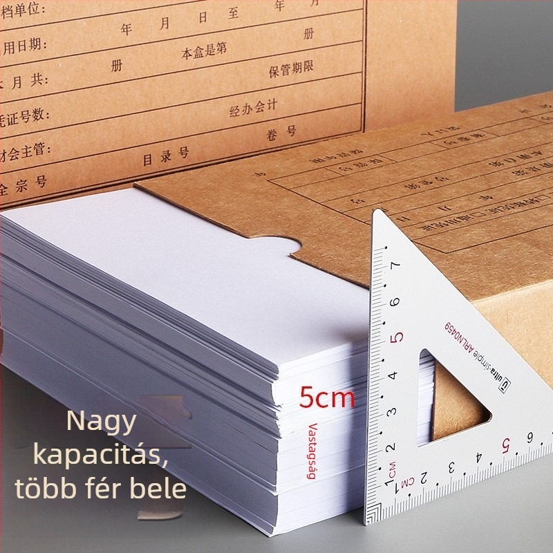 Könyvelési bizonylatok tároló doboza, dupla zárás, Kraft papírból, kartondoboz