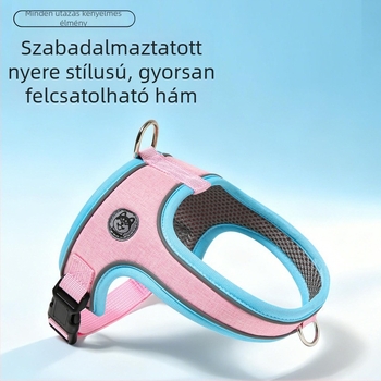 Nyereg-stílusú kutyapóráz és mellény-stílusú hám kis- és közepes méretű kutyáknak