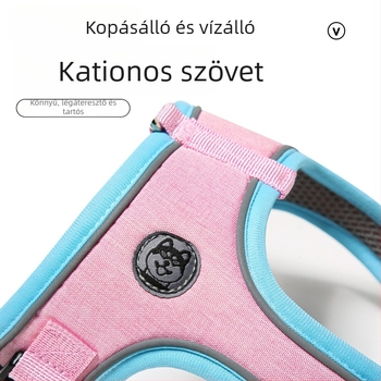 Nyereg-stílusú kutyapóráz és mellény-stílusú hám kis- és közepes méretű kutyáknak