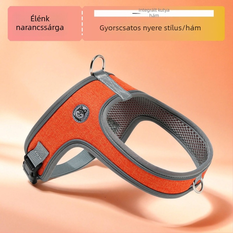 Nyereg-stílusú kutyapóráz és mellény-stílusú hám kis- és közepes méretű kutyáknak