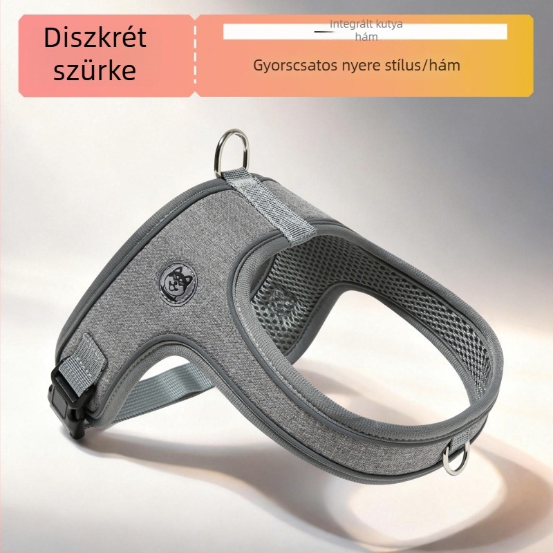 Nyereg-stílusú kutyapóráz és mellény-stílusú hám kis- és közepes méretű kutyáknak