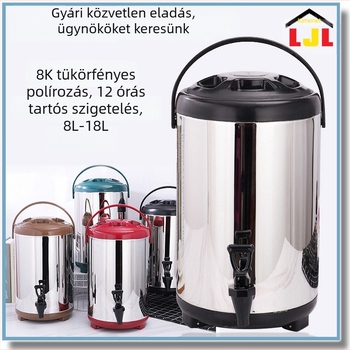 Rozsdamentes acél 304 tej-tea vödör, nagy kapacitású szigetelt tartály kereskedelmi használatra, teaházhoz