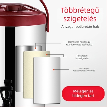 Rozsdamentes acél 304 tej-tea vödör, nagy kapacitású szigetelt tartály kereskedelmi használatra, teaházhoz