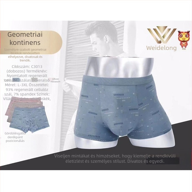 Weidelong férfi modal boxeralsók, légáteresztő és puha, 2 darabos készlet