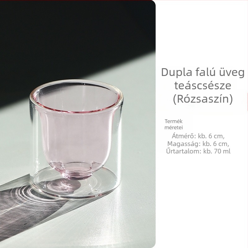Kétszintes boroszilikát üvegből készült teás pohár készlet hőszigeteléssel