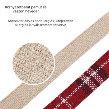 Pamut- és lenanyagú kutyahám, állítható mellkasöv, mellény-stílusú kivitel, kis- és nagytestű kutyáknak