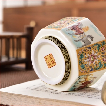 Emalizált teáscsésze személyes használatra, porcelán, kínai stílusú teáskészlet – ajándék