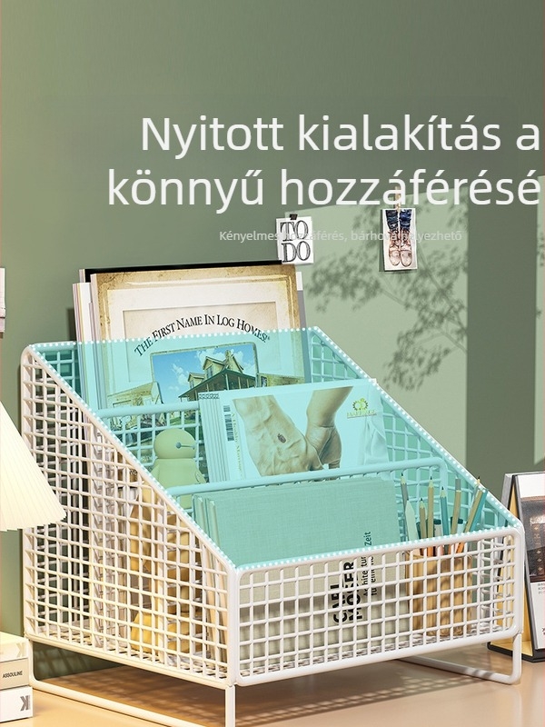Tömörfa többszintes asztali tárolópolc könyvek, magazinok, képeskönyvek, nassolnivalók és kozmetikumok számára