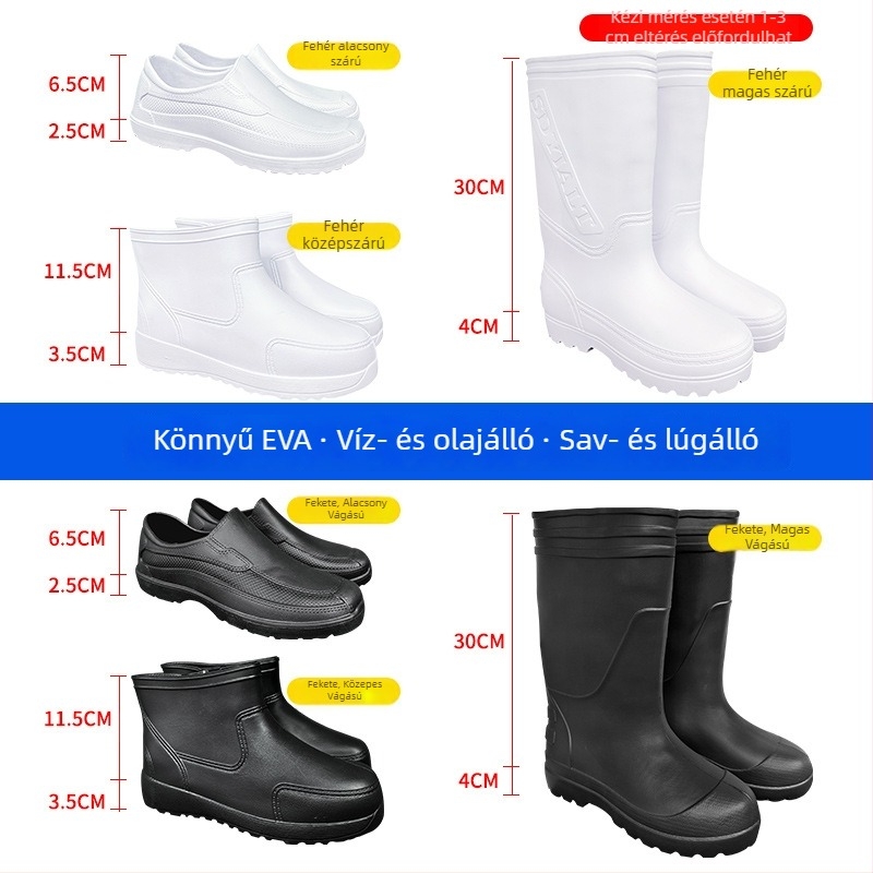 Élelmiszeripari EVA higiéniai csizma - vízálló, olajálló, kopásálló, sav- és lúgálló, megvastagodott, könnyű és puha