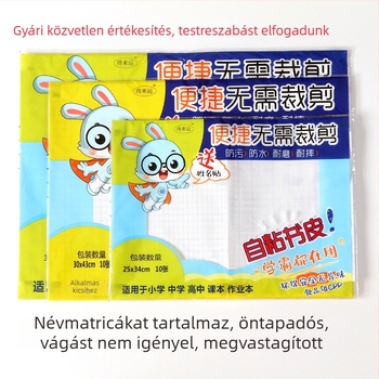 Átlátszó, matt felületű 32K öntapadós könyvborító, vízálló és csúszásmentes, általános és középiskolások számára