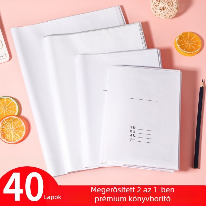 Zhu Ling Niao 2-in-1 vastag A4 könyvborító, átlátszó önmagára ragadó vízálló, 36K/22K füzetekhez, 16K általános iskolába