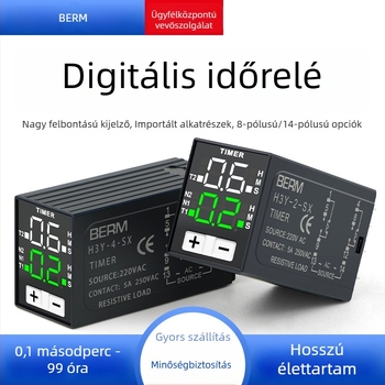H3Y-2/H3Y-4 időzítő relé digitális kijelzővel, ciklikus időzítés, 24V/220V