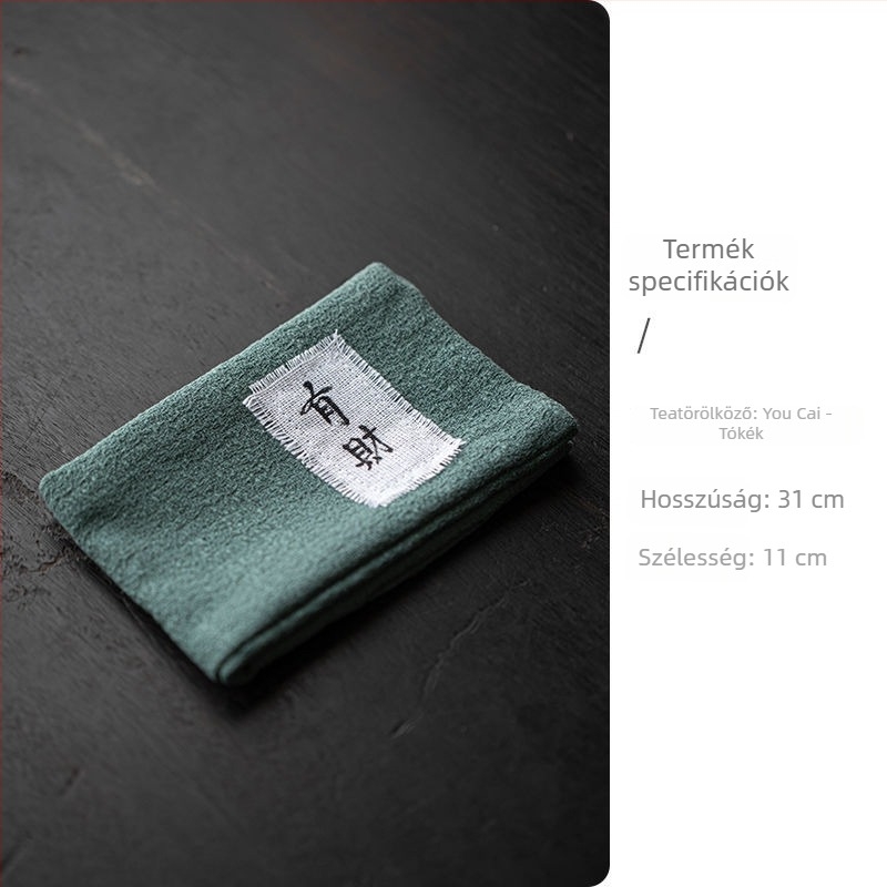 Porcelán teáskészlet teakekendőkkel, kétoldalas poháralátétekkel és vastag teázó alátéttel zen stílusban