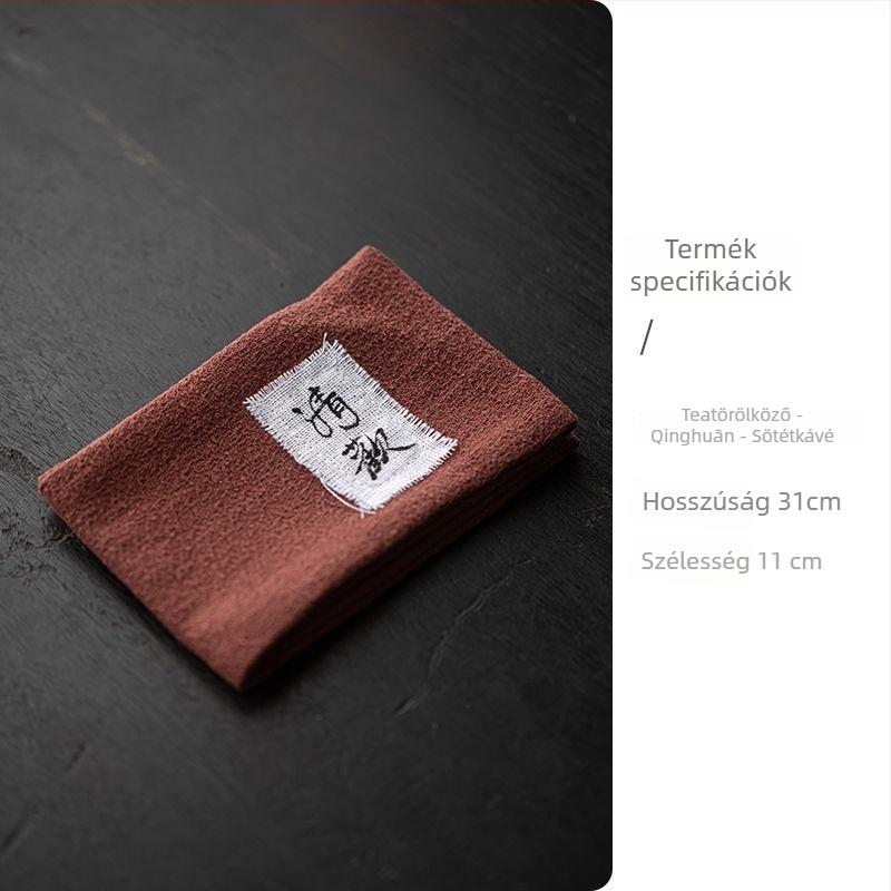 Porcelán teáskészlet teakekendőkkel, kétoldalas poháralátétekkel és vastag teázó alátéttel zen stílusban