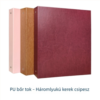 PU bőr A4 méretű dosszié 3 lyukas gyűrűs, bizonyítványok és dokumentumok tárolására – üzleti ajándék