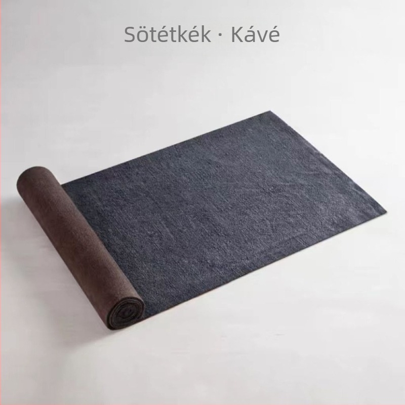 Zen inspirált kínai teaasztal futó, kétoldalas, két tónusú pamut-szövet, rusztikus, elegáns egyszínű dizájn