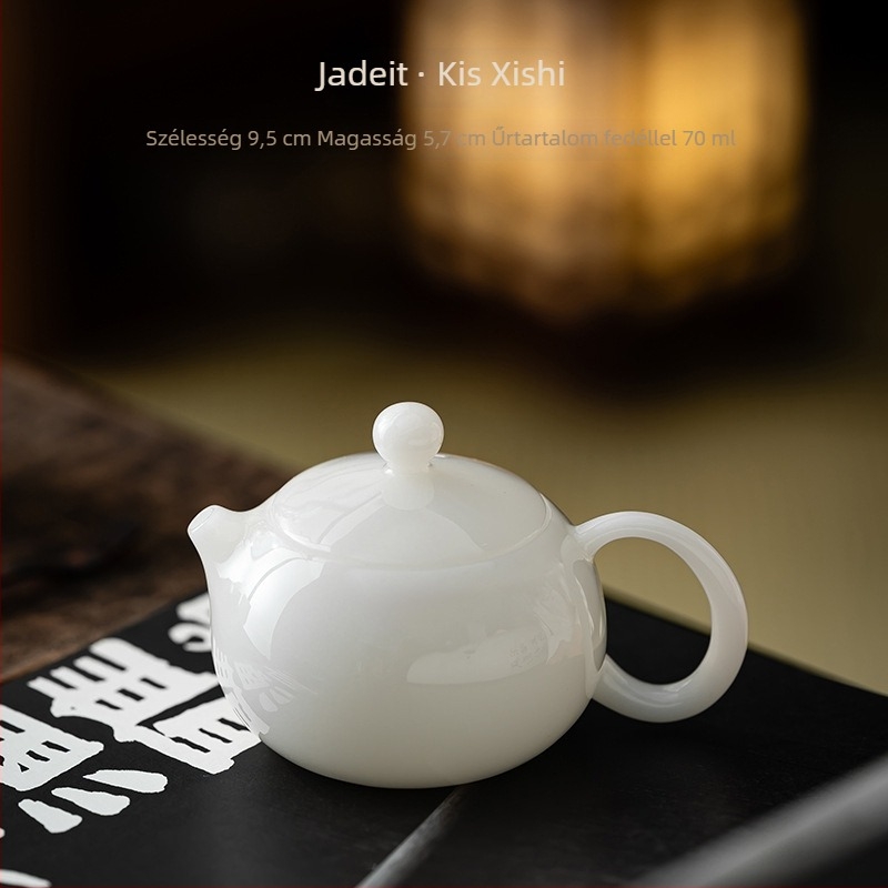 Ice Jade Xishi teáskanna Dehua fehér porcelánból – mini és nagy méretű