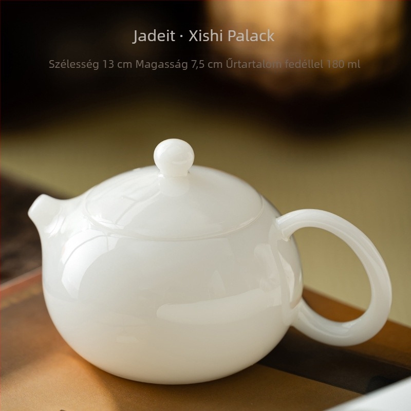 Ice Jade Xishi teáskanna Dehua fehér porcelánból – mini és nagy méretű