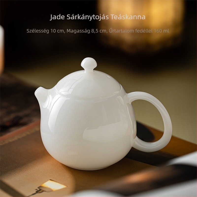 Ice Jade Xishi teáskanna Dehua fehér porcelánból – mini és nagy méretű