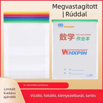 Megvastagított átlátszó füzetborító, műanyag védőborító, vízálló, iskolások számára