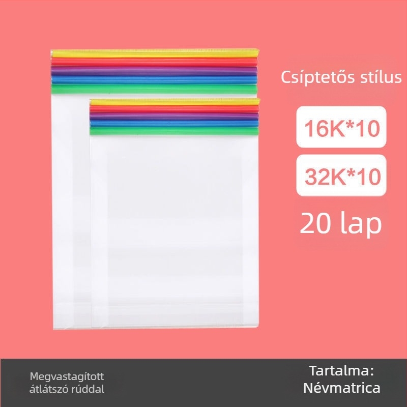 Megvastagított átlátszó füzetborító, műanyag védőborító, vízálló, iskolások számára
