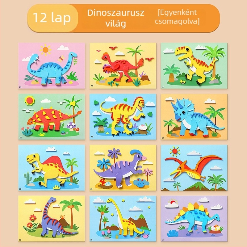3D EVA matricás készlet gyerekeknek – Hercegnő téma, DIY oktató matricák