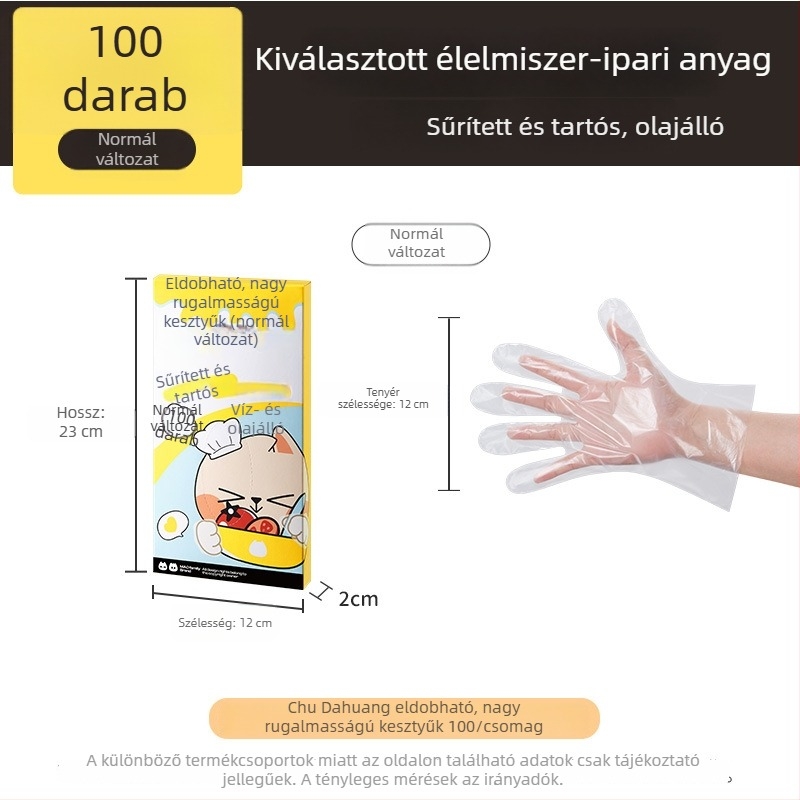 Cooker King egyszer használatos TPE kesztyűk, élelmiszer-minőségű, közvetlen ételérintésre, vastagított, tartós konyhai sütéshez és tisztításhoz