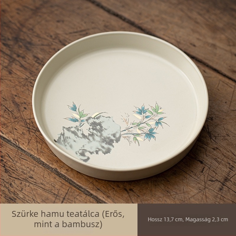 Porcelán teáskanna, kézzel készített, motívum növényi hamuval és bambusszal, kis méretű, otthoni használatra, kínai stílusú Gongfu tea