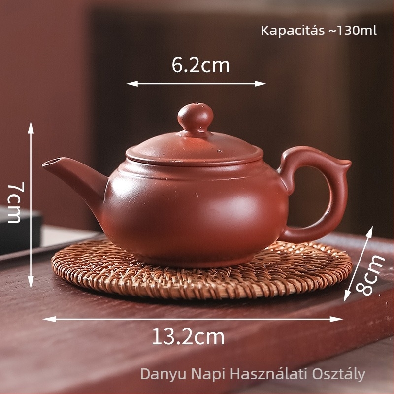 Lila agyag teáskanna, kis kapacitás, kézzel készített, Gongfu teáskészlet otthoni használatra három csészével, antik stílus