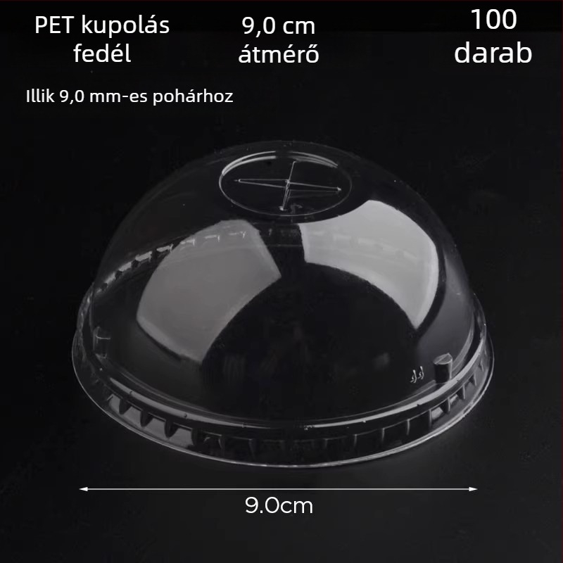 90 mm átmérőjű áttetsző PP egyszerhasználatos tej-tea pohár, megerősített műanyag pohár, 400-700 ml