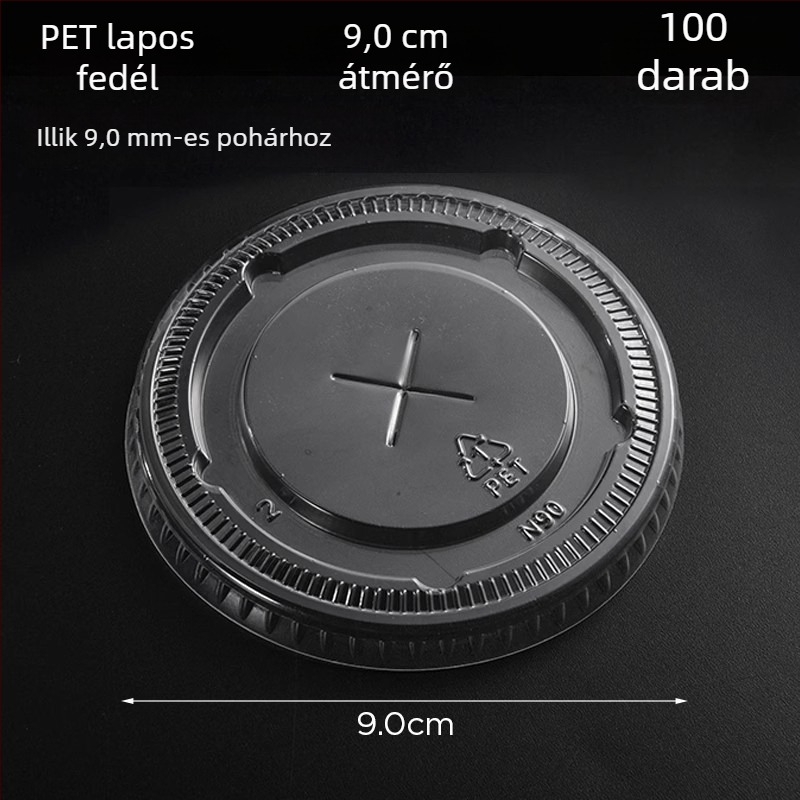 90 mm átmérőjű áttetsző PP egyszerhasználatos tej-tea pohár, megerősített műanyag pohár, 400-700 ml