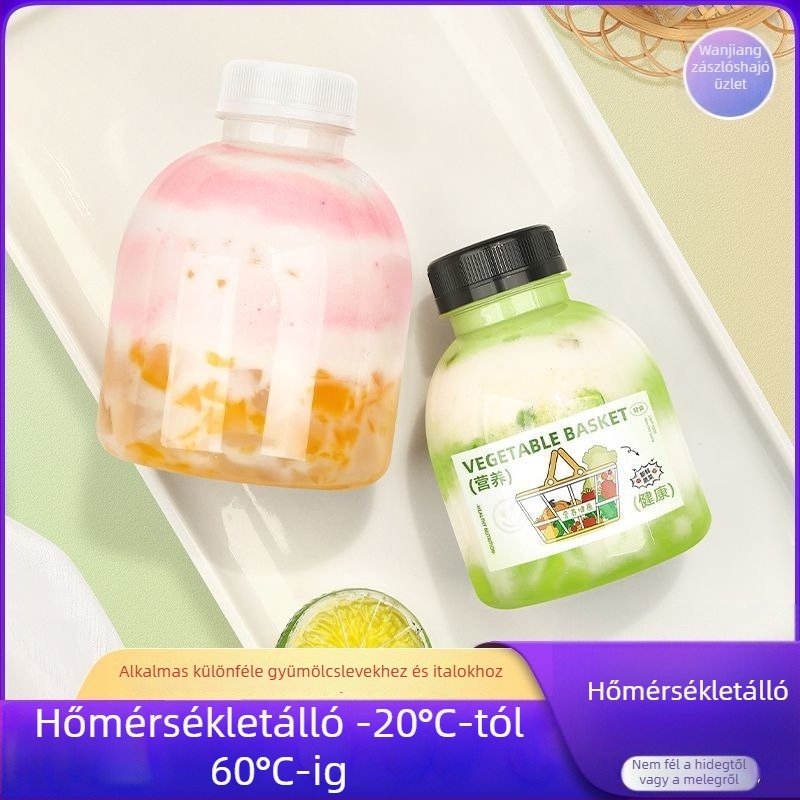 Egyszer használatos, átlátszó PET pohár fedővel, élelmiszer-minőségű, tej-tea és mangó-sago italokhoz.