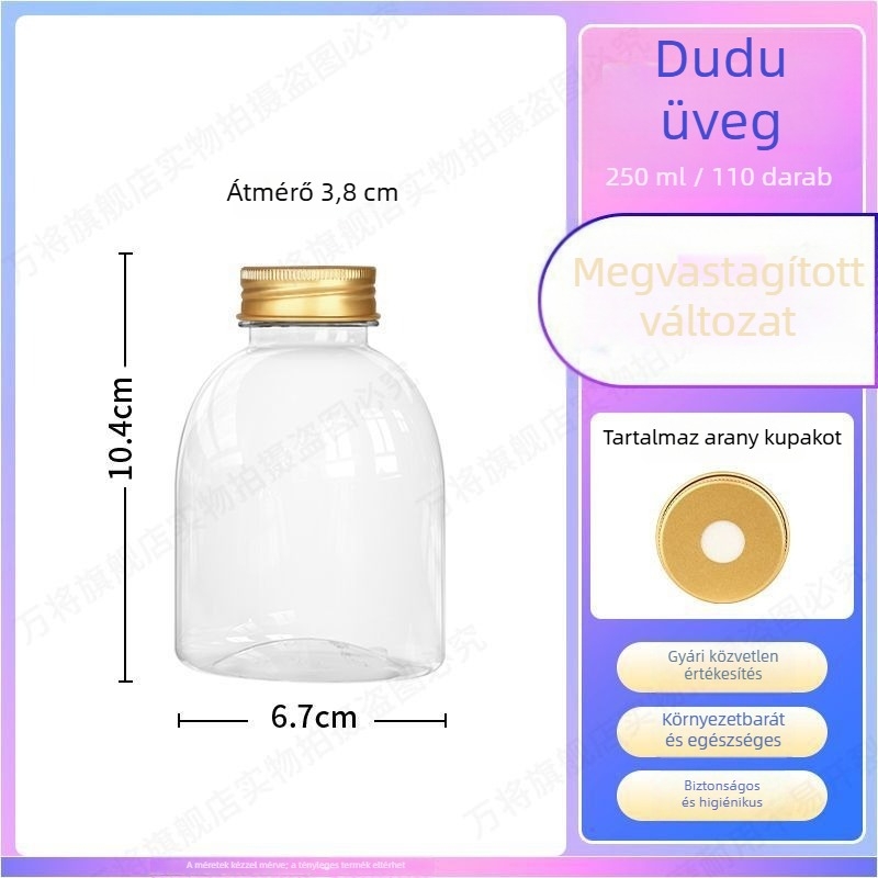 Egyszer használatos, átlátszó PET pohár fedővel, élelmiszer-minőségű, tej-tea és mangó-sago italokhoz.