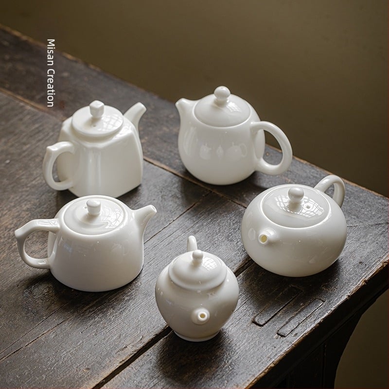 Miyan kerámia teáskanna teázáshoz, víz és tea elválasztással, fehér porcelán teáskészlet