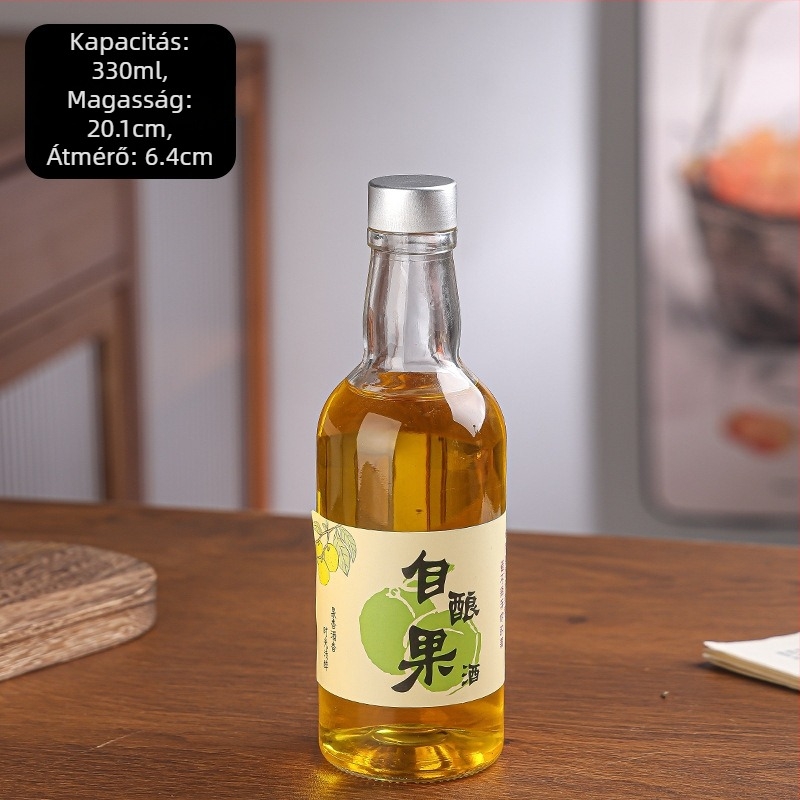 500 ml-es üveg gyümölcsborhoz, átlátszó, vastagabb üveg, házi szilvabor készítéséhez