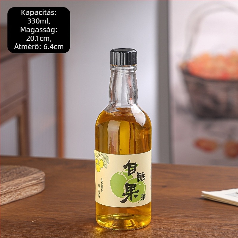 500 ml-es üveg gyümölcsborhoz, átlátszó, vastagabb üveg, házi szilvabor készítéséhez