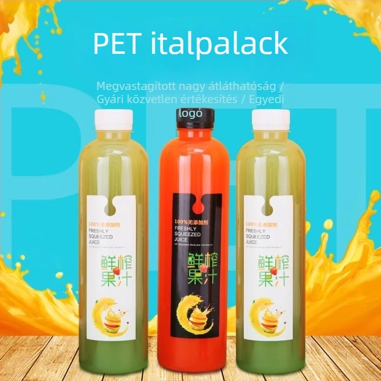 500 ml átlátszó műanyag üveg fedővel – élelmiszer-minőségű, vastag falú, alkalmas gyümölcsléhez, italokhoz, enzimekhez és mézhez