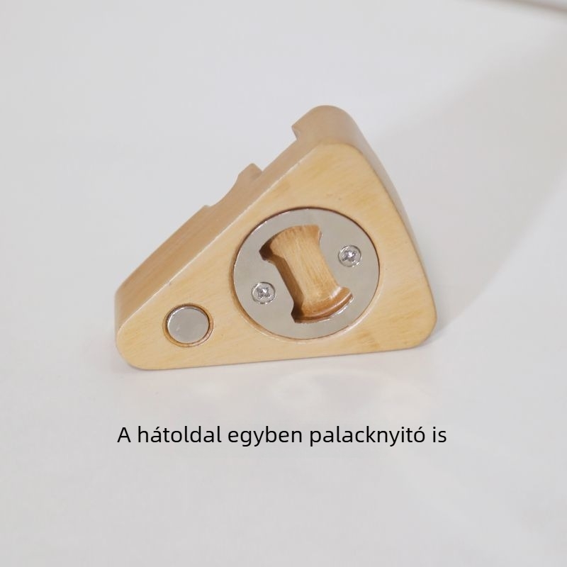 Sajt formájú üvegnyitó, mágneses hűtőmágnes, 3 az 1-ben multifunkciós, aranyos otthoni dekoráció, natúr fa stílusú telefonállvány