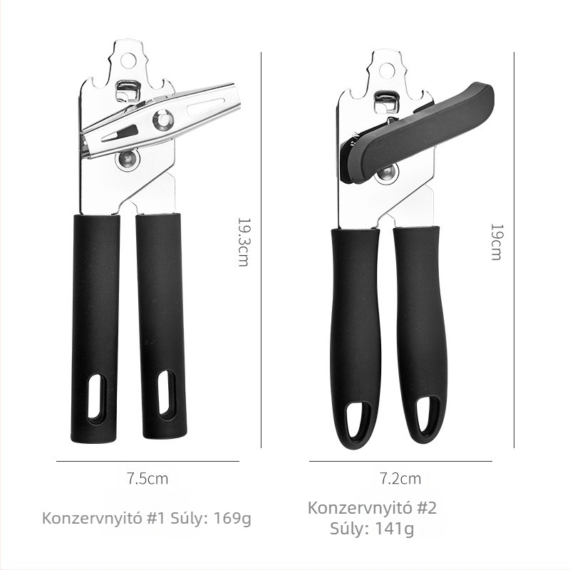 Kézi rozsdamentes acél konzervnyitó – Multifunkcionális konyhai eszköz