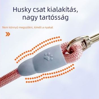 Kutyasétáló póráz, közepes méret, dupla végű, egyszerre két kutyához