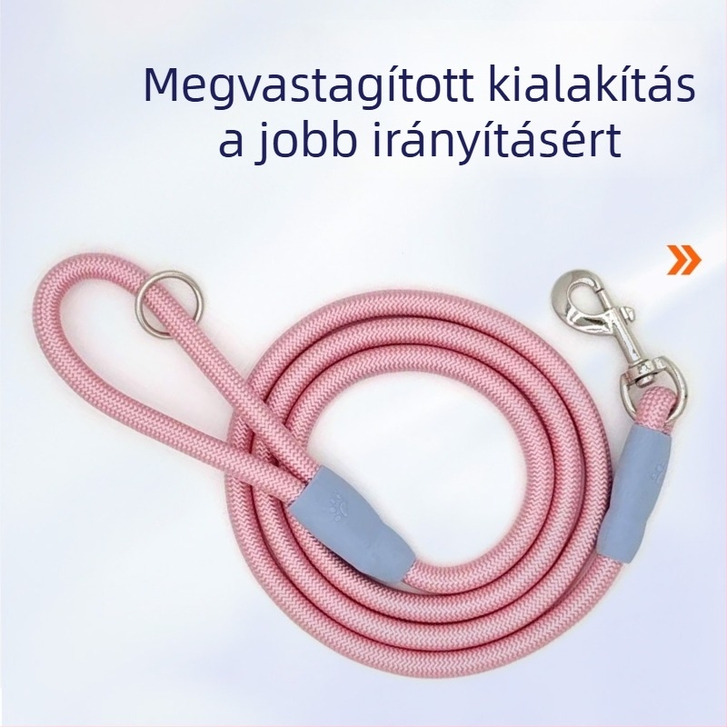 Kutyasétáló póráz, közepes méret, dupla végű, egyszerre két kutyához