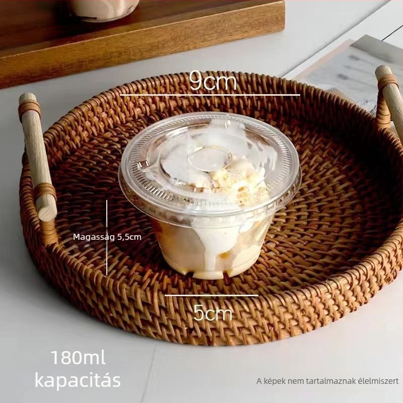 Qicai egyszer használatos mini műanyag pohár, 201-300 ml, kávézók, desszertek, zselé, mousse és puding számára, PET műanyag