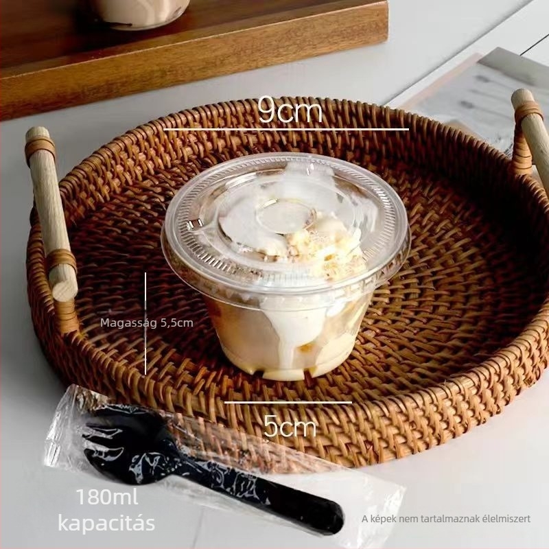 Qicai egyszer használatos mini műanyag pohár, 201-300 ml, kávézók, desszertek, zselé, mousse és puding számára, PET műanyag