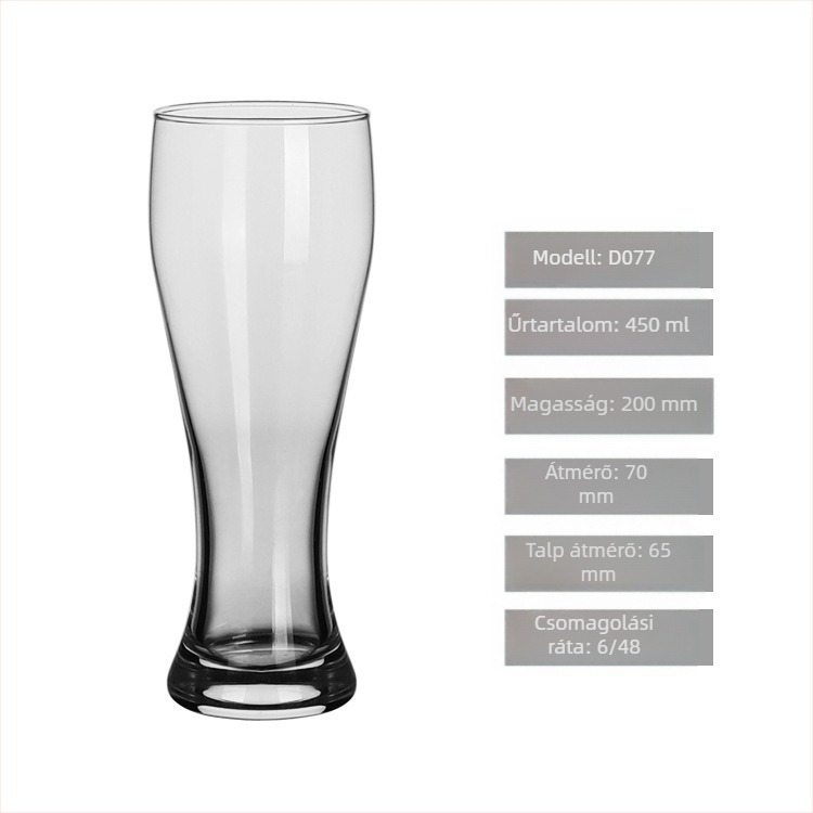 Üvegpohár sörfőzéshez, kézműves sörhöz, nagy kapacitású 501–600 ml, átlátszó, modern letisztult stílus bárhoz