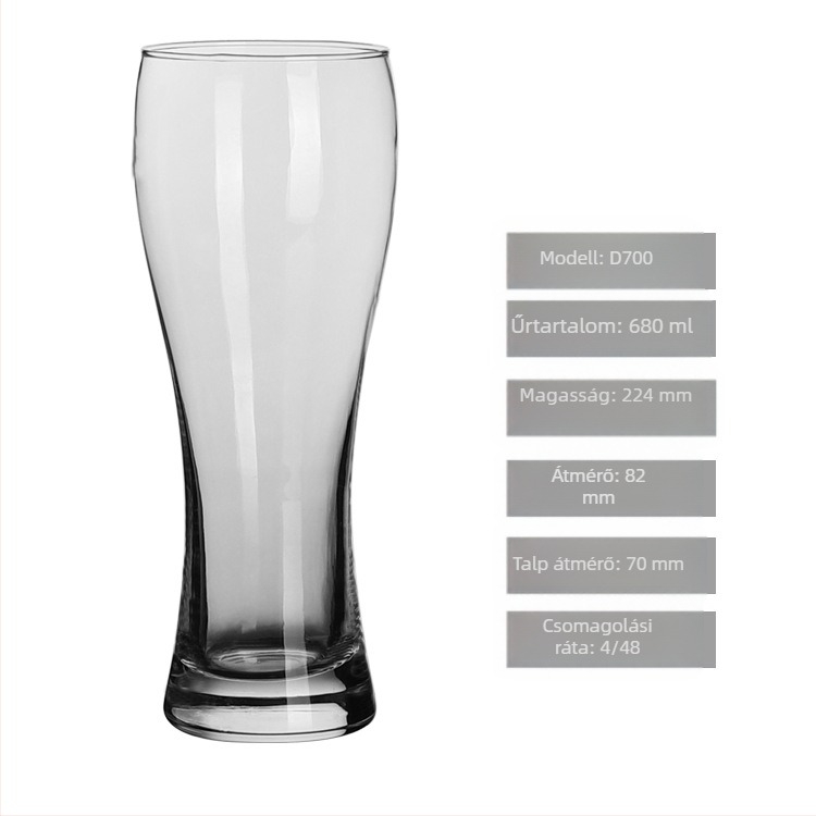 Üvegpohár sörfőzéshez, kézműves sörhöz, nagy kapacitású 501–600 ml, átlátszó, modern letisztult stílus bárhoz