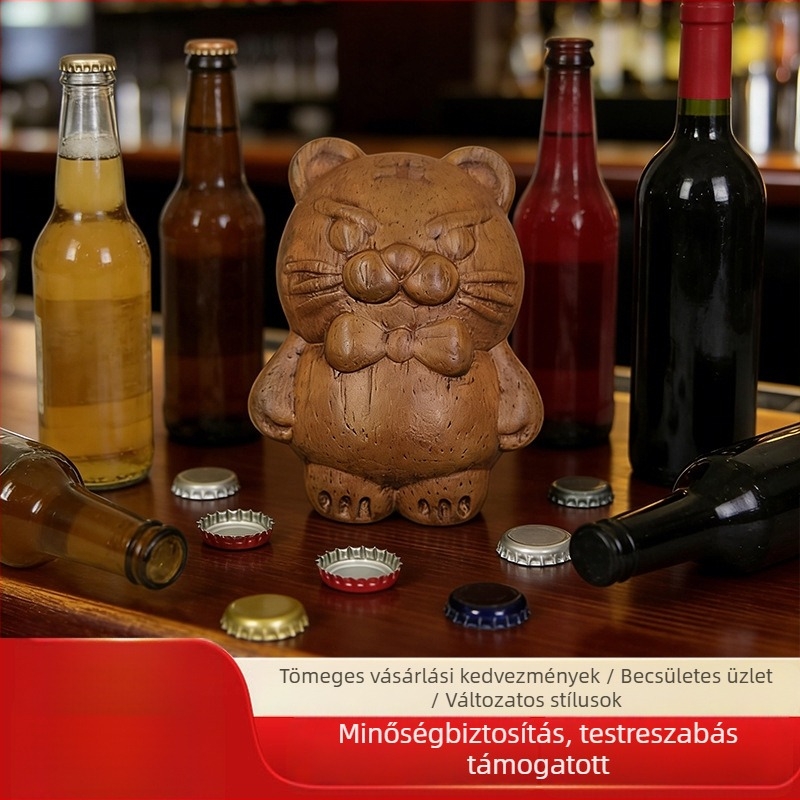 Hordozható mágneses üvegnyitó fa fogantyúval, multifunkcionális, otthoni használatra