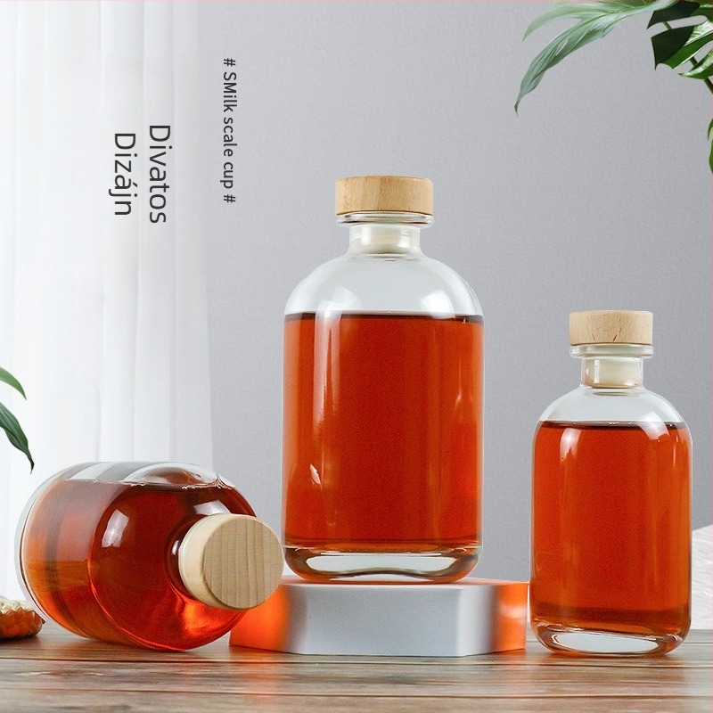 Üveg borosüveg, matt és átlátszó, 500 ml, otthon erjesztett gyümölcsborhoz