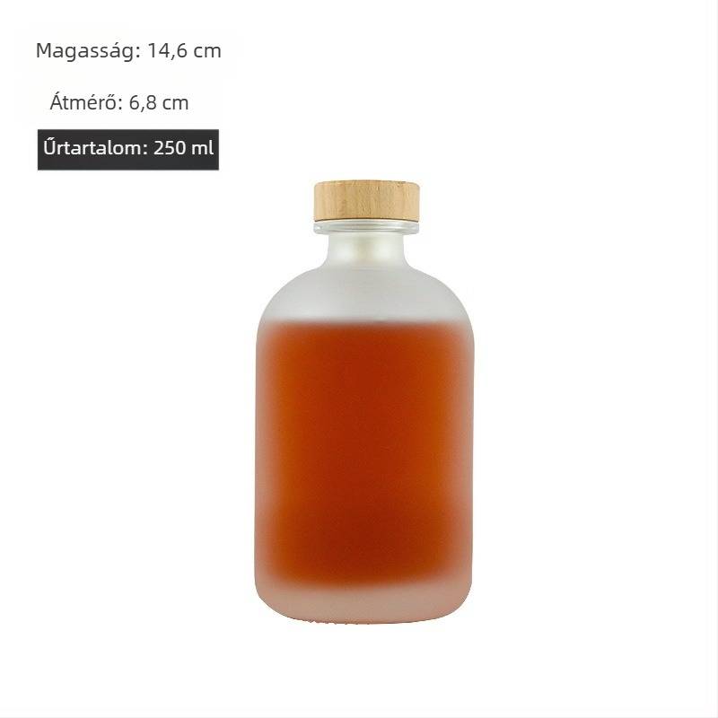 Üveg borosüveg, matt és átlátszó, 500 ml, otthon erjesztett gyümölcsborhoz